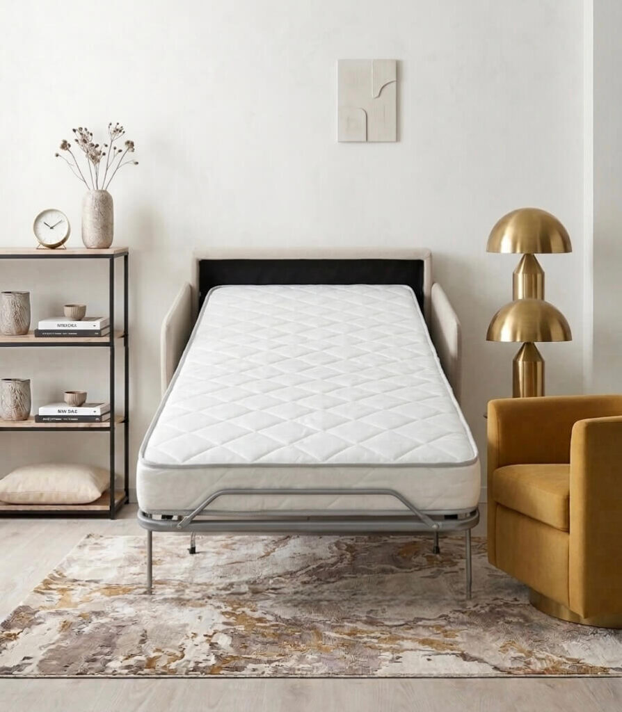 Poltrona letto London 18 con porta guanciali e kit ruote, pronta consegna Tino Mariani