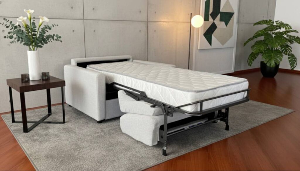 Poltrona letto Oslo aperta con materasso alto 18 cm Tino Mariani Lissone Monza Brianza