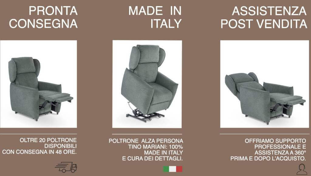 Poltrone Reclinabili Tino Mariani: Pronta Consegna, Made in Italy e Assistenza Post Vendita