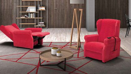 Poltrona Relax Alza Persona Bergè Compact Con Tessuto Trapuntato