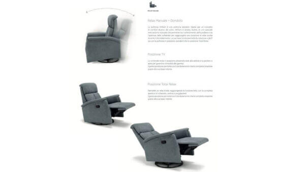 Poltrona Relax Dondolo Con Base Girevole Dolcevita Tino Mariani