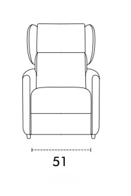 Poltrona relax larga cm. 51 modello Nicole smontabile Tino Mariani, ideale per spazi stretti e passaggi ridotti