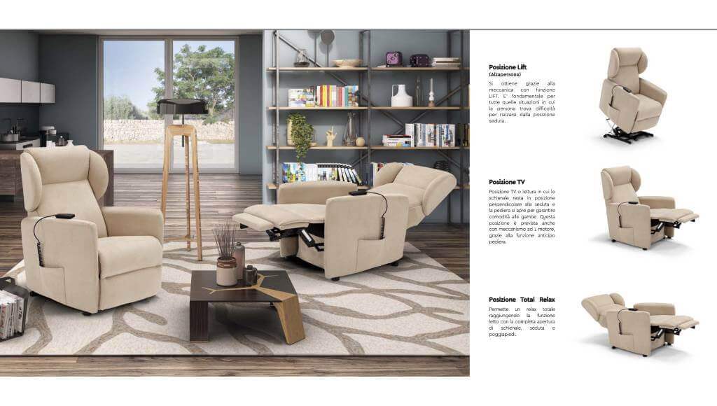Poltrone Reclinabili Elettriche disponibili in pronta consegna da Tino Mariani