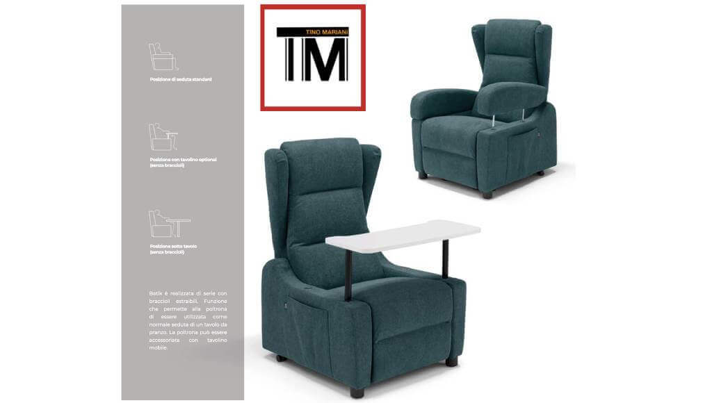 Poltrone Relax Con Kit Tavolino E Braccioli Staccabili pronta consegna Tino Mariani a Lissone ( Monza Brianza )