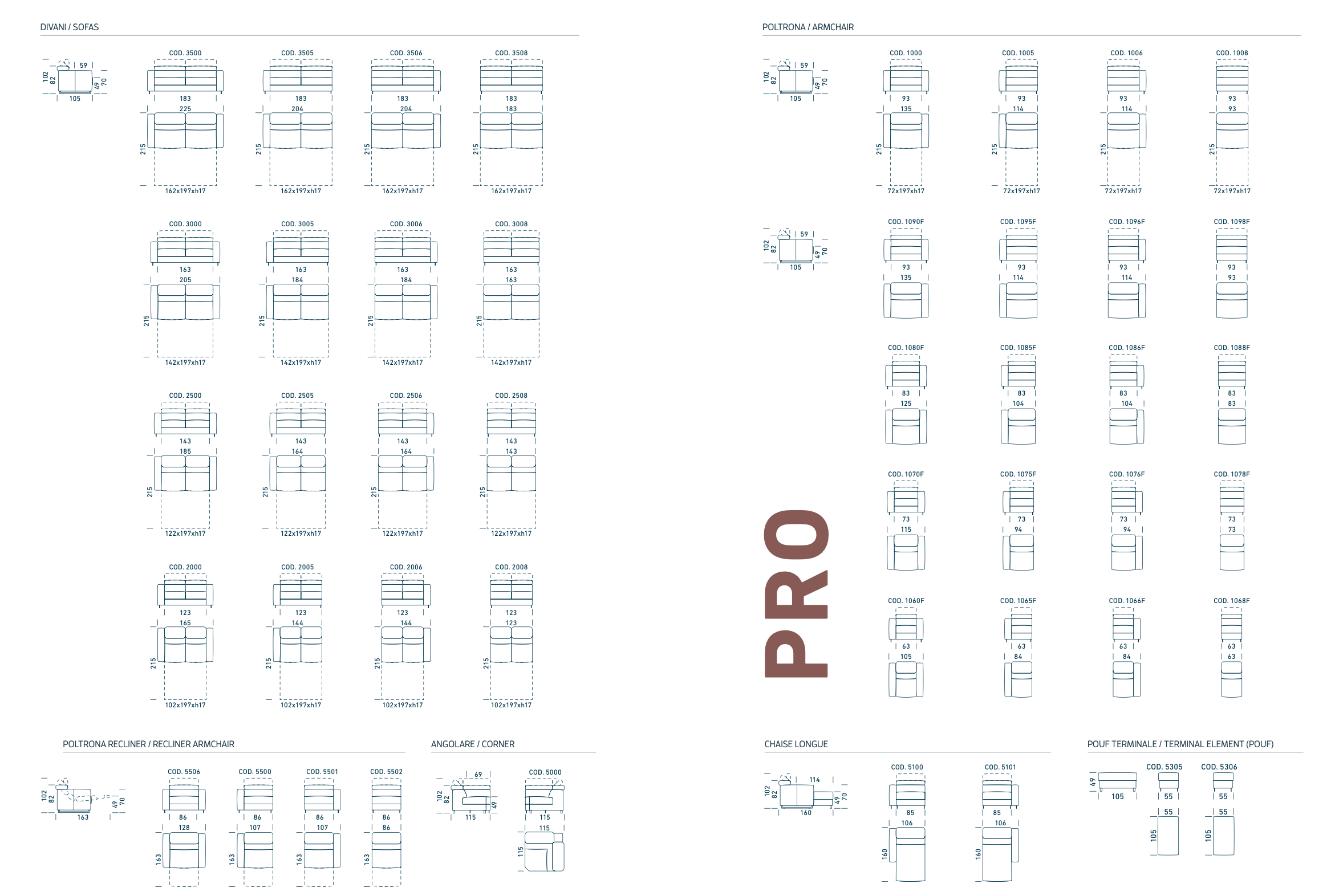 Scheda Tecnica Divani Letto Angolari Modular Pro Tino Mariani