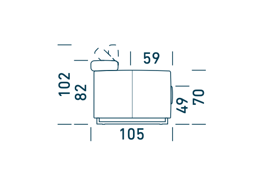 scheda tecnica divano letto matrimoniale Modular Pro Tino Mariani con materasso alto e rete a doghe in legno
