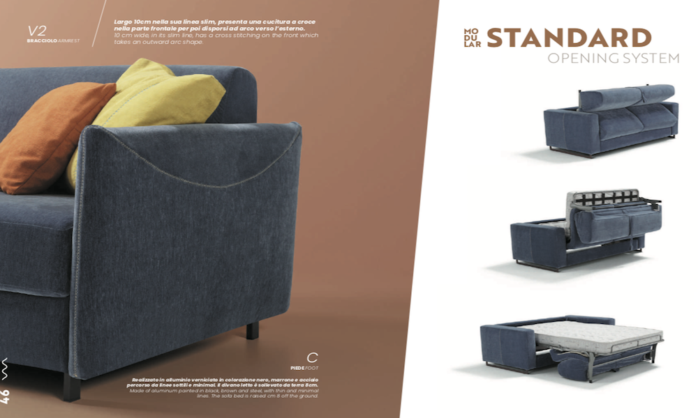 Sistema Di Apertura Divano Letto Modular Standard Tino Mariani